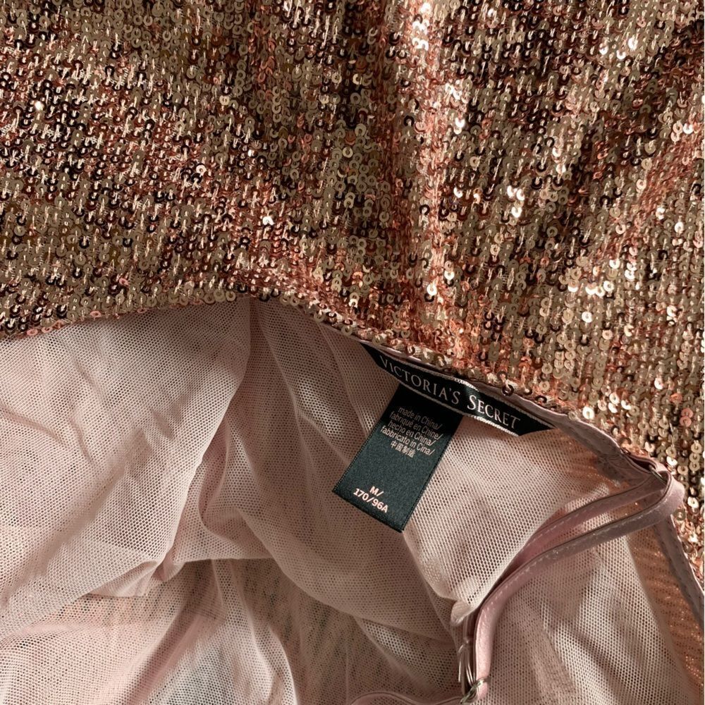 VICTORIAS SECRET SEQUIN SLIP DRESS CRISS CROSS PINK - Picture 6 of 12